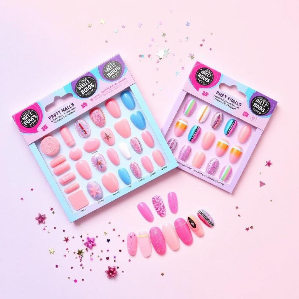 Colorful press-on nail sets